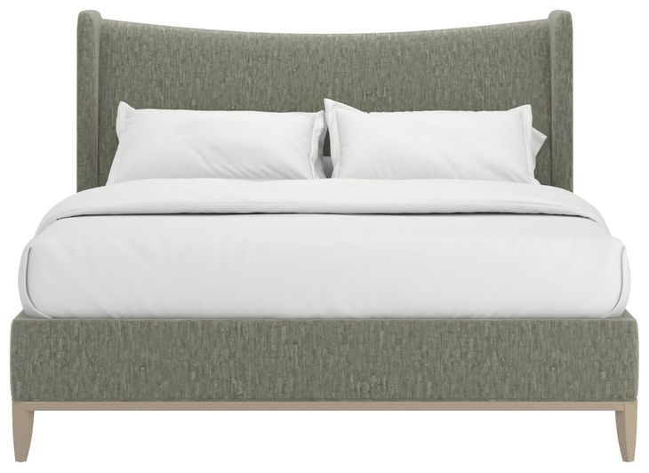 Edwin Celery King Upholstered Wing Shelter Bed