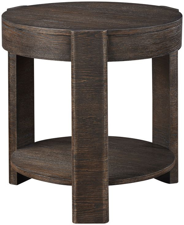 Salina Espresso Round End Table