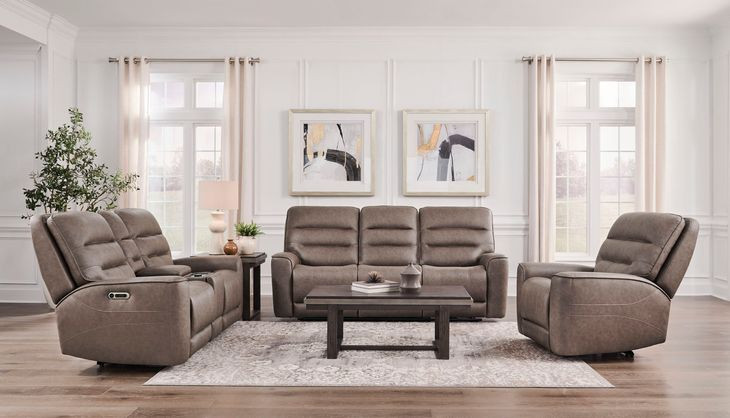 Lawson Sydney Brunette Zero Gravity Triple Power Reclining Living Room Set with USB Charging