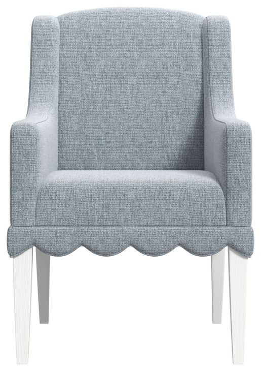 Haven Sea Blue Upholstered Hostess Chair Set of 2