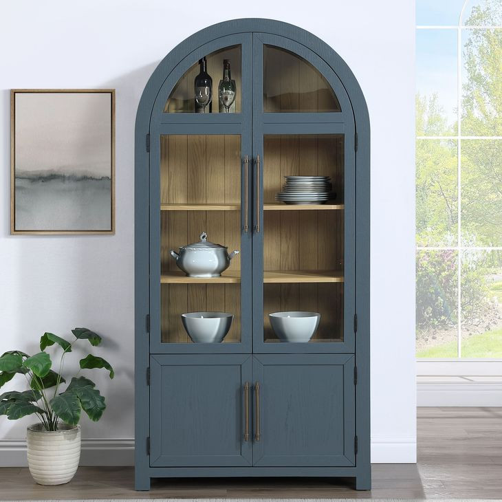 Magnolia Blue 4 Door Curio Cabinet
