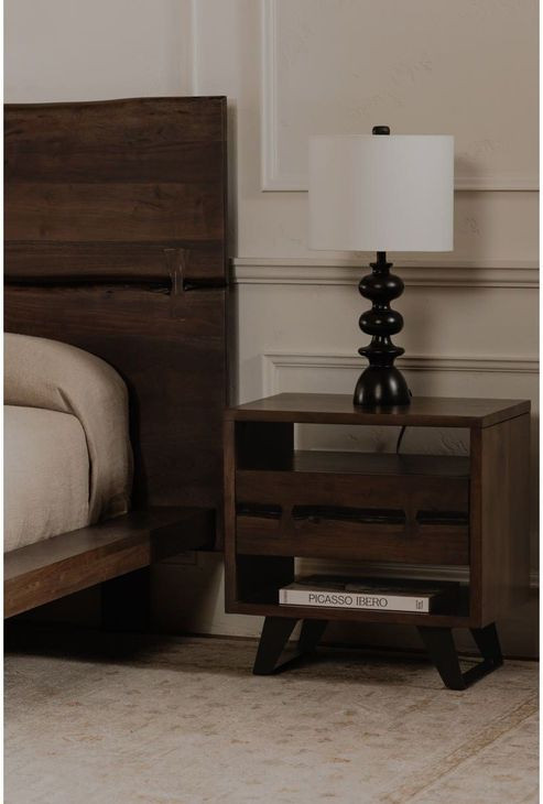 Madagascar Dark Brown 1 Drawer Nightstand