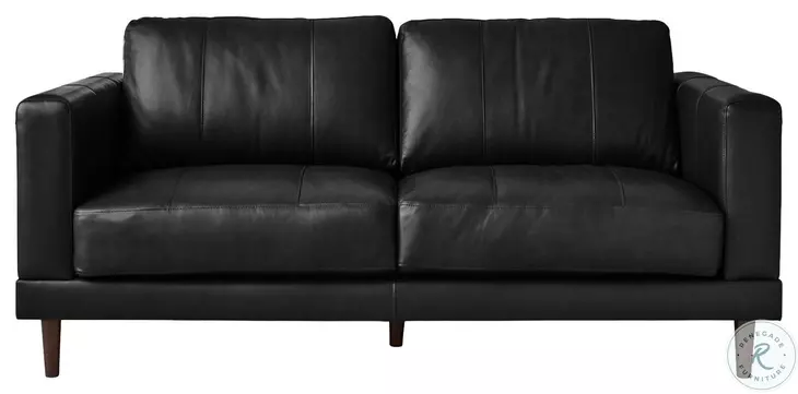 Hanson Fiero Black Leather Loveseat