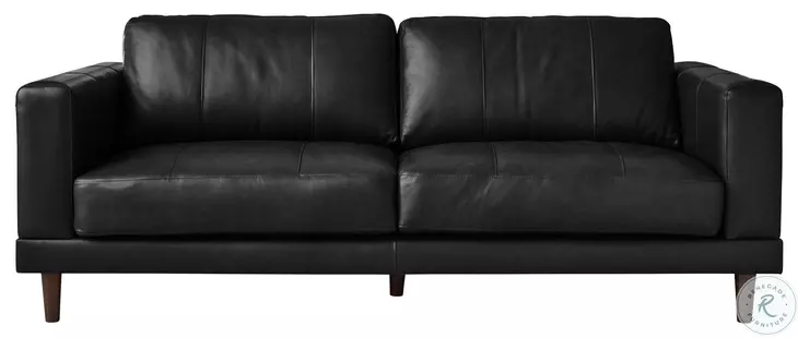 Hanson Fiero Black Leather Sofa