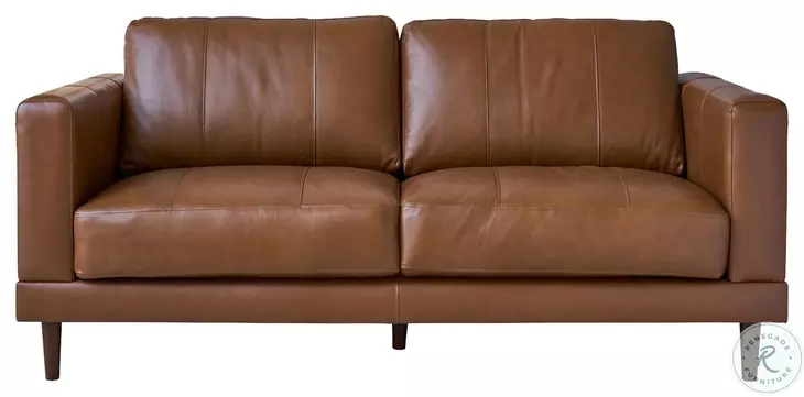 Hanson Fiero Tan Leather 61" Loveseat