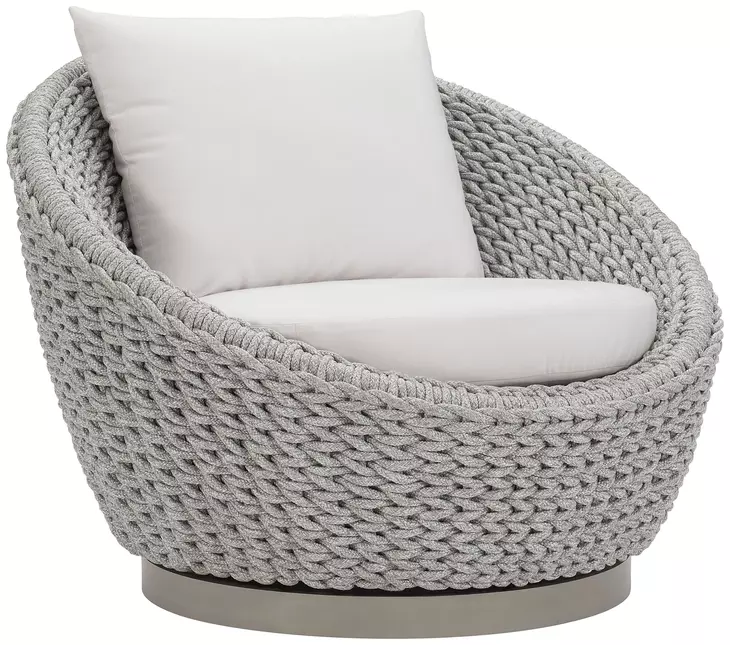 Savaii White Performance Fabric Outdoor Swivel Chair