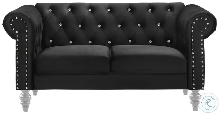 Emma Black Loveseat