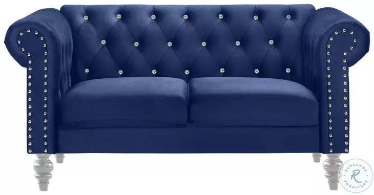 Emma Royal Blue Loveseat