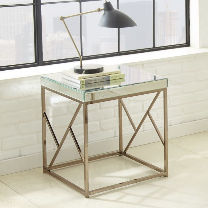 Evelyn White Square End Table