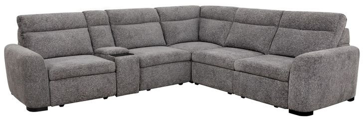 Kline Nightfall 6 Piece Modular Power Sliding Sectional with USB Charging and Console