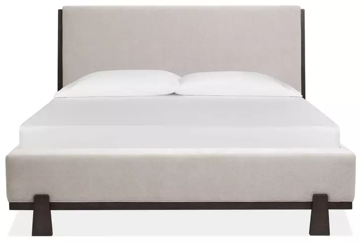Bellamy Coffee Bean and Elite Dove Queen Upholstered Panel Bed