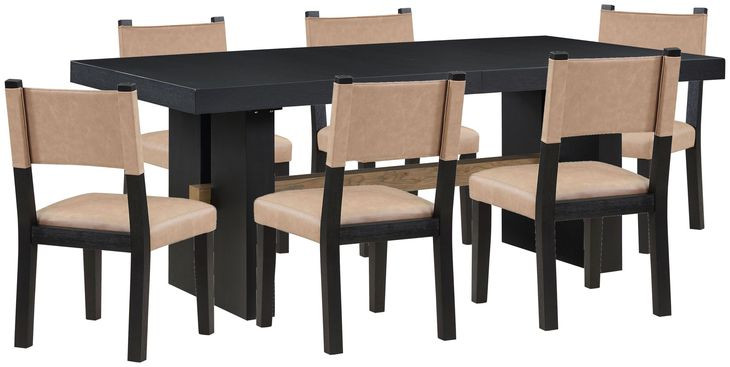 Aubrey Black Extendable Rectangular Dining Room Set