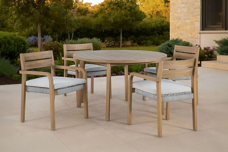 Arden Natural Outdoor Round Dining Room Set