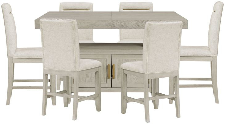 Garland Sand Extendable Rectangular Storage Counter Height Dining Room Set