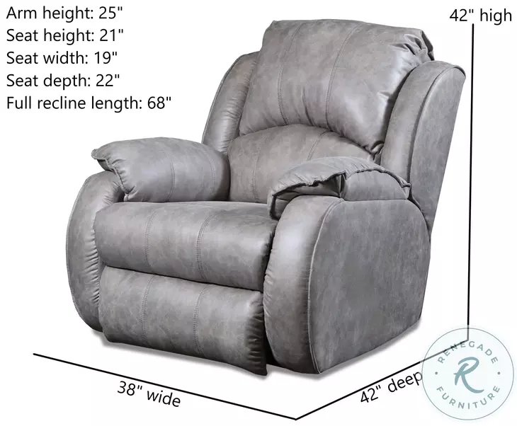 Cagney Gray Power Headrest Rocker Recliner