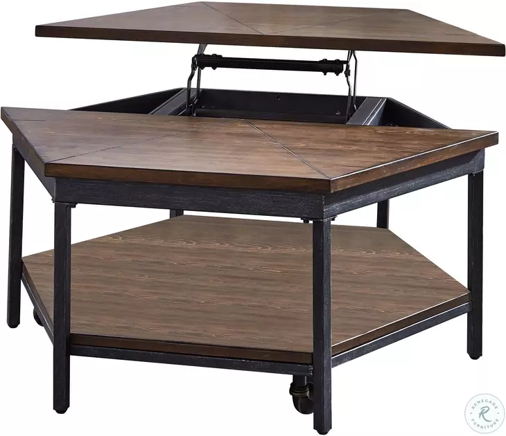 Ultimo Mocha And Black Lift Top Cocktail Table