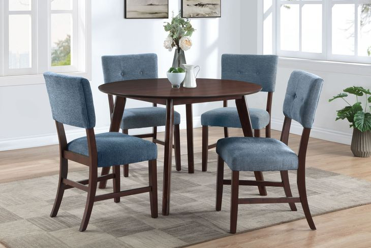 Tioga Blue Upholstered Dining Chair Set of 2