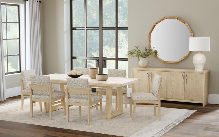 Trifecta Driftwood Cerused Oak Rectangular Dining Room Set