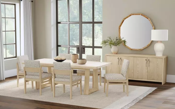 Trifecta Driftwood Cerused Oak Rectangular Dining Room Set
