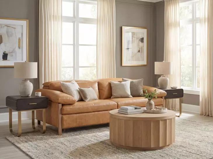 Bazaar Living Light Brown Round Cocktail Table