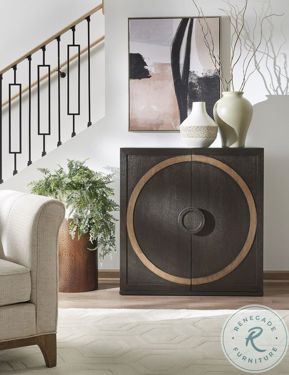 P301795 Black 2 Door Accent Chest