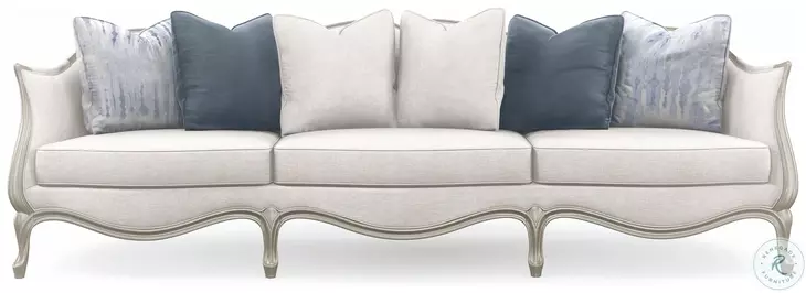 Special Invitation Soft Silver Paint Oatmeal Performance Fabric 111" Sofa