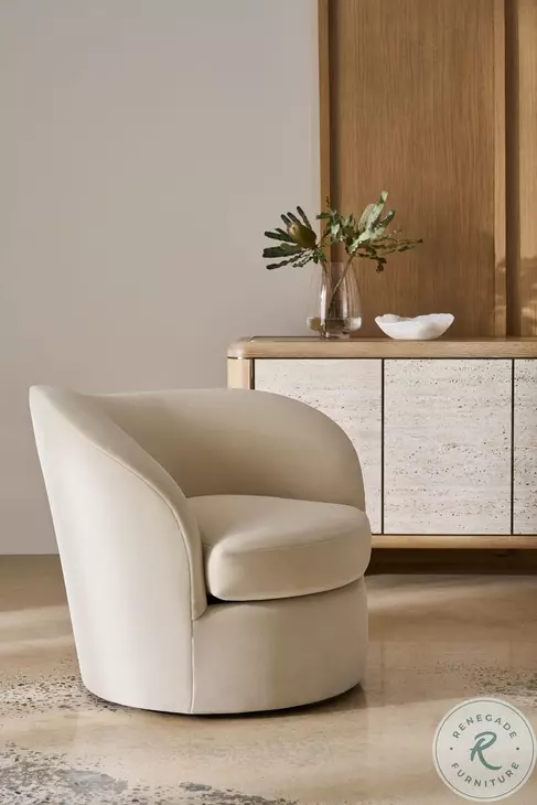 Quasi Ivory RAF Swivel Chair