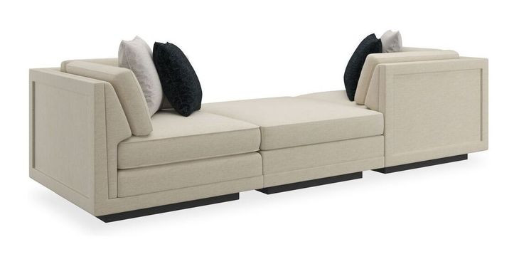 Fusion Beige 3 Piece Modular Sectional with Pillows