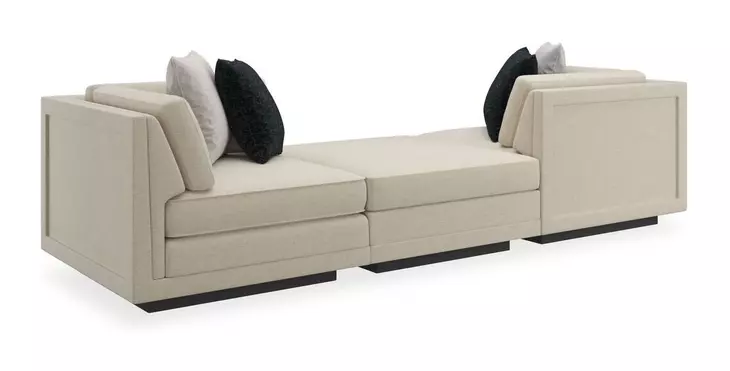Fusion Beige 3 Piece Modular Sectional with Pillows