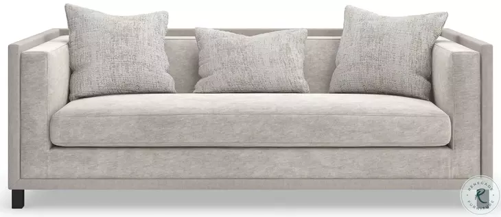 Tuxedo Beige Performance Fabric 87" Sofa