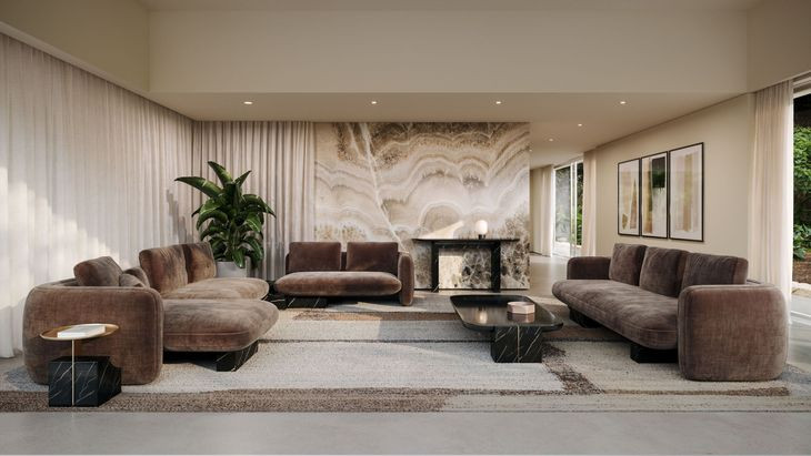 Overlap Nero Marquina and Whisper of Gold Nightstand Base