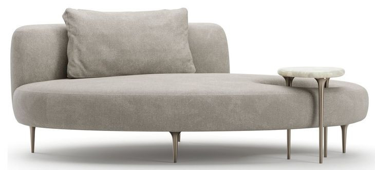 Echo Pale Gray and Champagne Gold Lounge with Accent Table