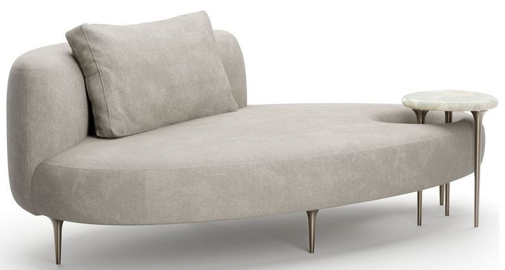 Echo Pale Gray and Champagne Gold Lounge with Accent Table