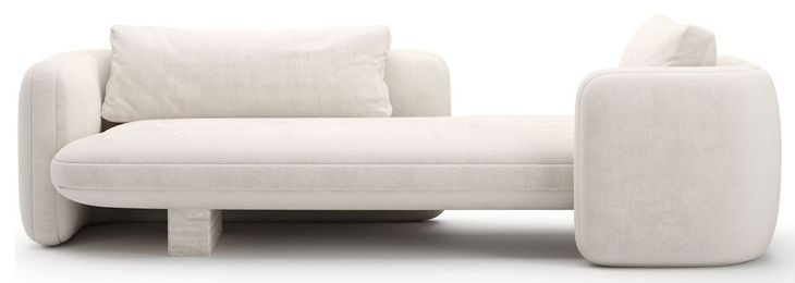 Overlap Ecru 108" Bedroom Chaise