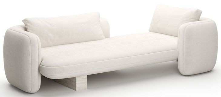Overlap Ecru 108" Bedroom Chaise