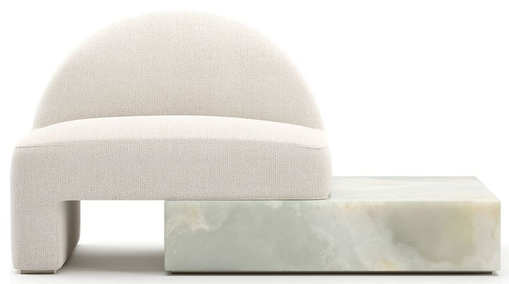 Monaco Ecru Lounge with Marble Base