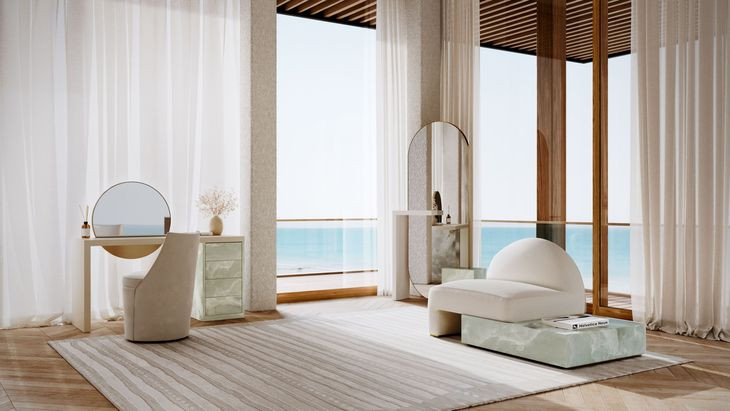 Monaco Ecru Lounge with Marble Base