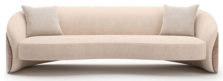Fleur Ivory and Porcini 102" Sofa with Pillows