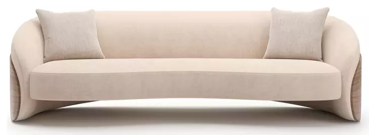 Fleur Ivory and Porcini 102" Sofa with Pillows