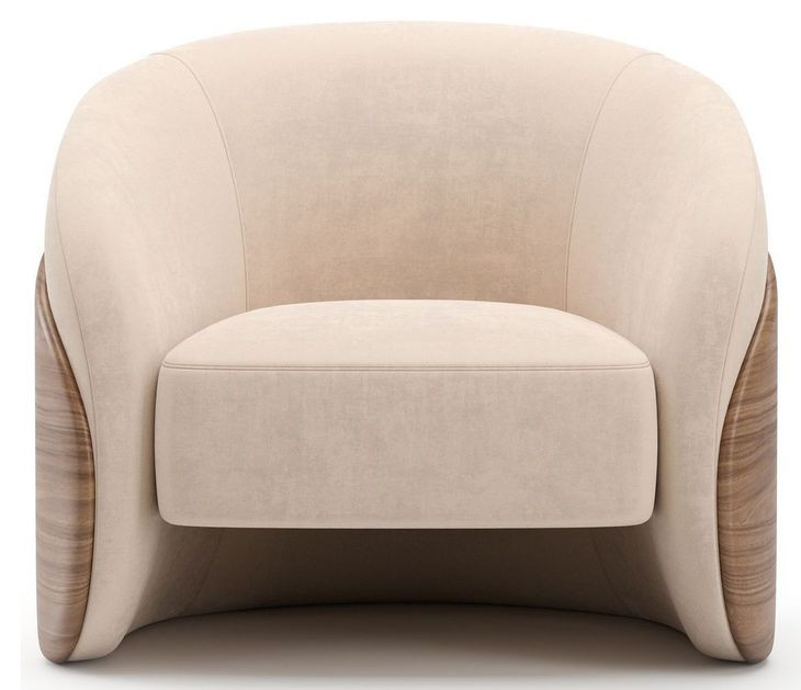 Fleur Ivory and Porcini Upholstered Lounge Chair