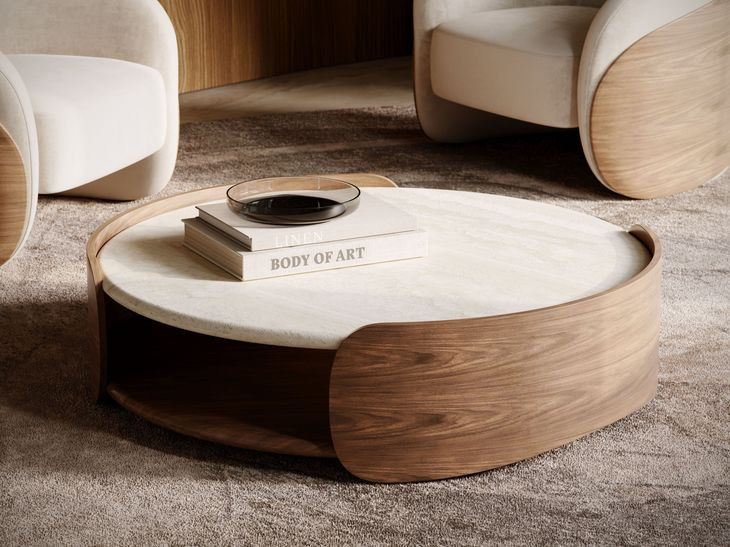 Fleur Ivory and Porcini Upholstered Lounge Chair