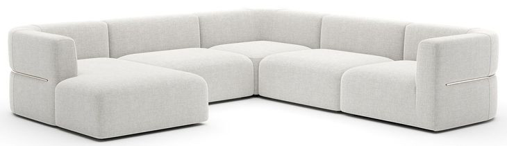 Rhythm Ivory 5 Piece Modular Sectional with LAF Chaise