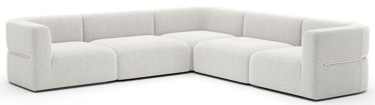 Rhythm Ivory 5 Piece Modular L Sectional