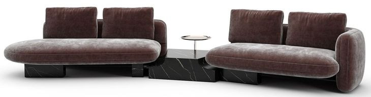 Overlap Dark Taupe 3 Piece Modular Sectional with RAF Loveseat