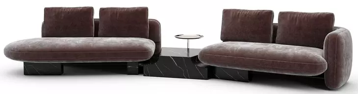 Overlap Dark Taupe 3 Piece Modular Sectional with RAF Loveseat