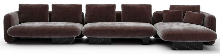 Overlap Dark Taupe 3 Piece Modular Sectional with RAF Chaise
