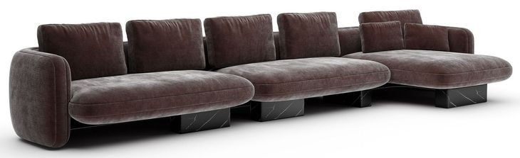 Overlap Dark Taupe 3 Piece Modular Sectional with RAF Chaise