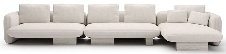 Overlap Ecru 3 Piece Modular Sectional with RAF Chaise