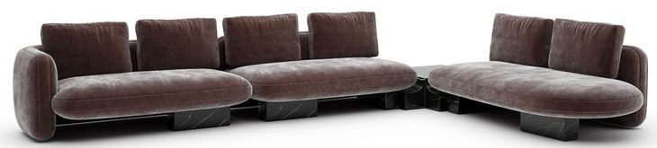 Overlap Dark Taupe 4 Piece Modular Sectional