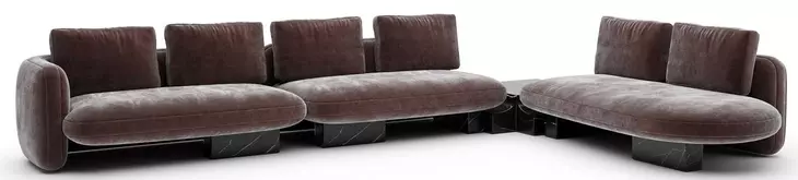 Overlap Dark Taupe 4 Piece Modular Sectional